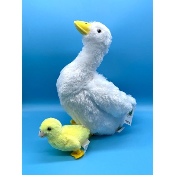 Adore Donna Duck with Baby 13" Realistic Stuffed Plush White Yellow Duckling - Picture 1 of 9